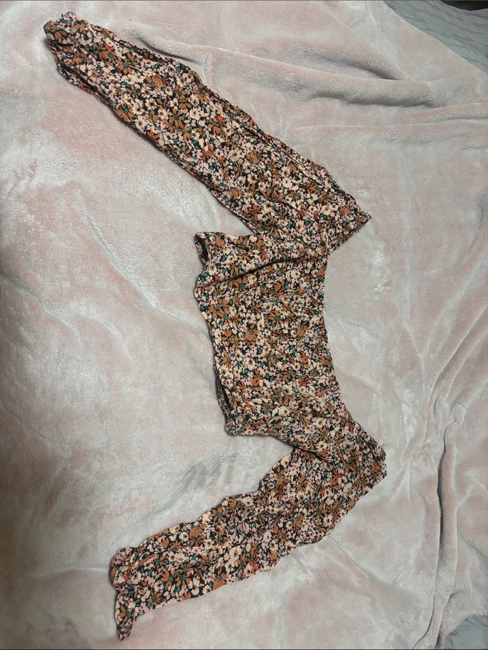 wild fable floral top in pink, brown and green
